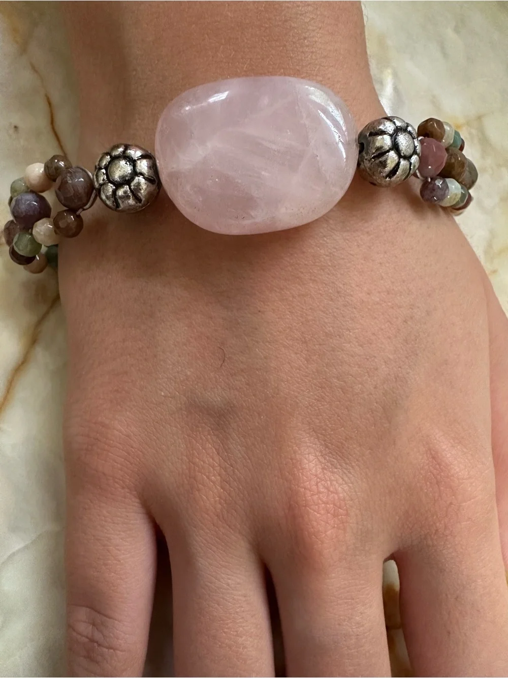 925 sterling silver Jade amethyst Garnet coral Bracelet​